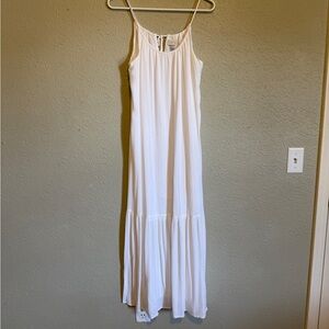 A new day white dress with gold lines